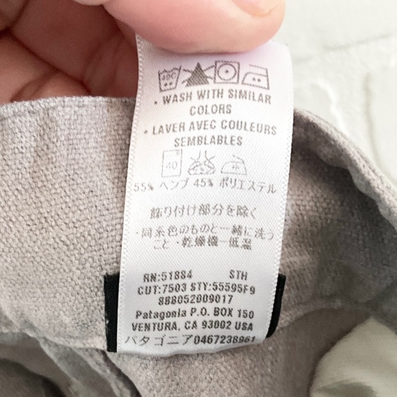 NWOT Patagonia Women Trouser Pants Hemp Straight/Wide leg Light Gray Eco Sz 12 - Picture 11 of 11